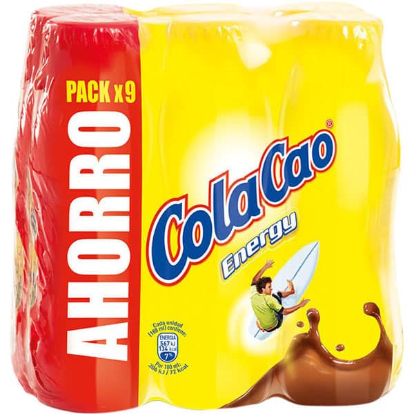 COLA CAO Energy batido de cacao Pack Ahorro 9 envases 188 ml