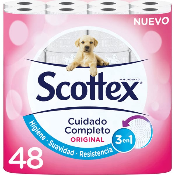 SCOTTEX papel higiénico Original 2 capas paquete 48 rollos