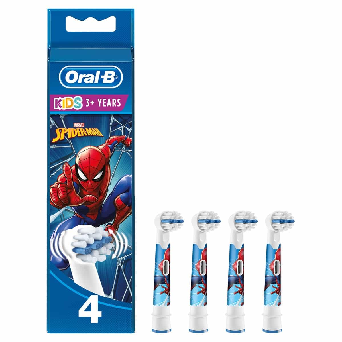 4 cabezales de recambio Oral-B Spiderman Marvel