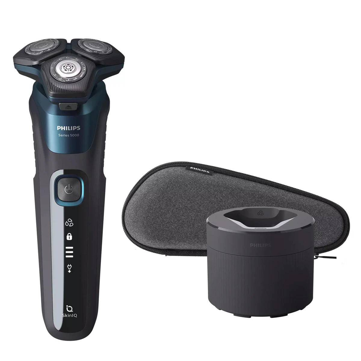 Afeitadora eléctrica Philips S5000 con tecnología SkinIQ con sensor de barba y centro de limpieza