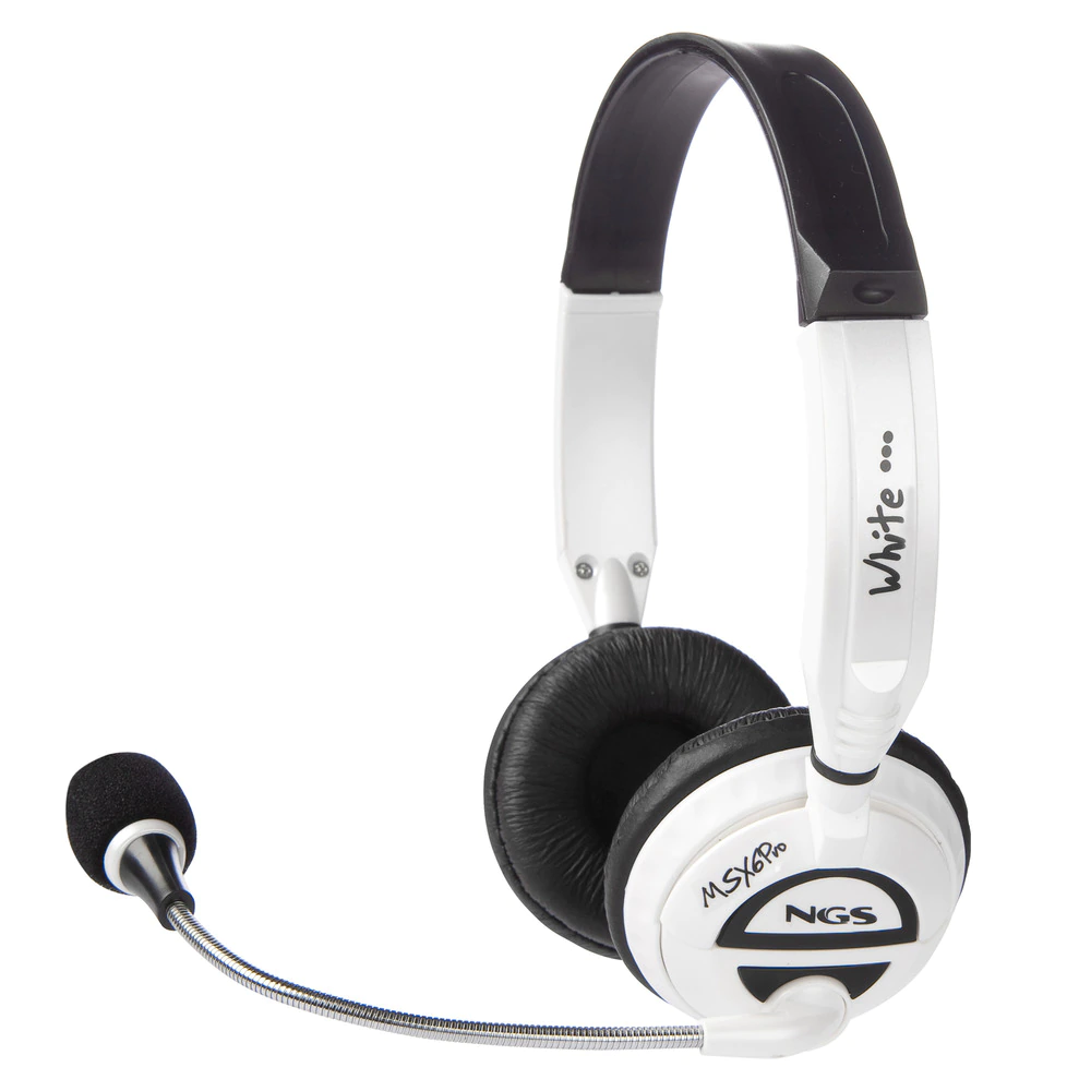 Auricular de Diadema Para Pc Ngs Msx6 Pro White con Micrófono Ajustable, Blanco.