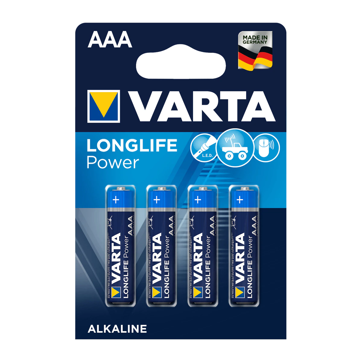 Blister pilas alcalinas Varta BLx4 LR03 AAA Longlife Power