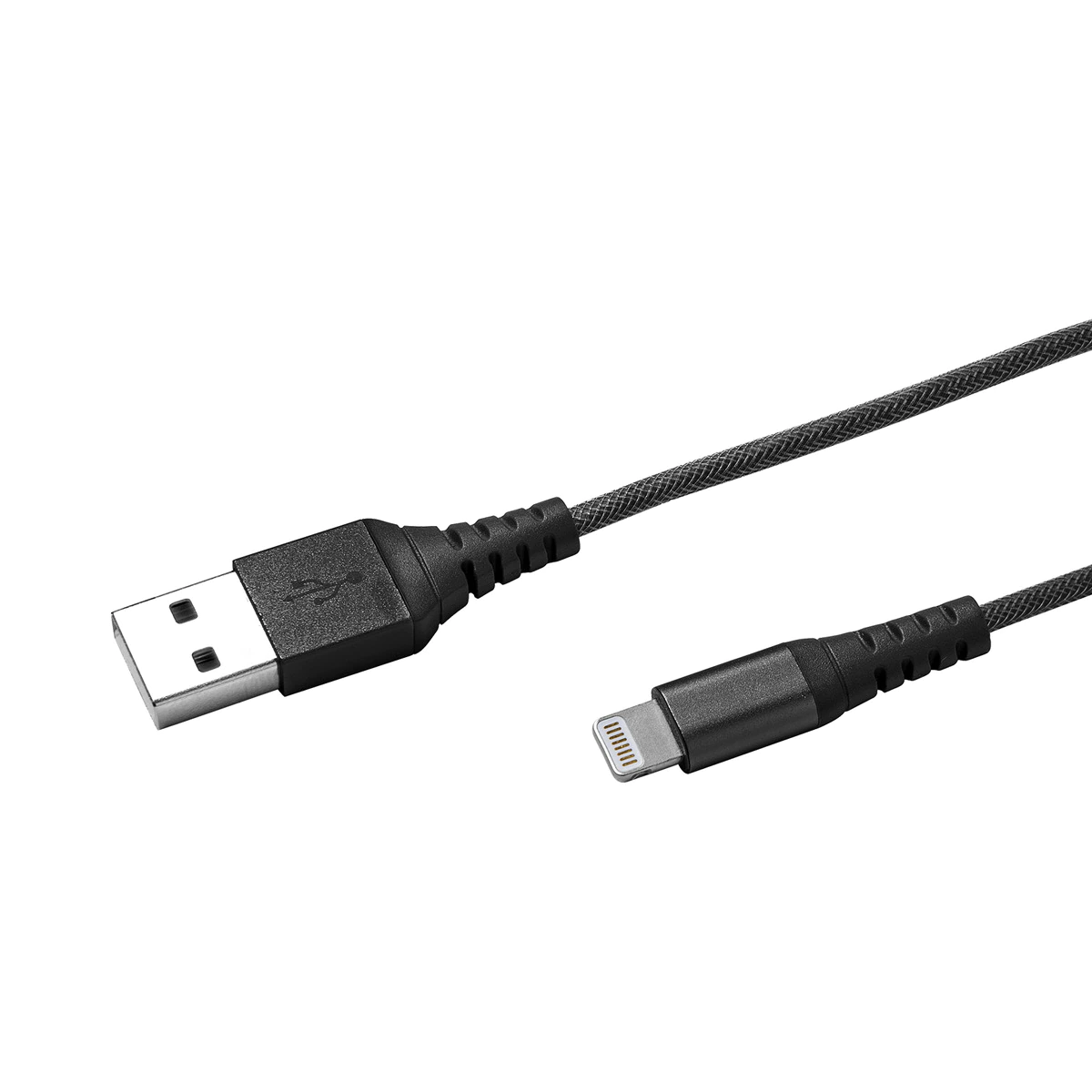 Cable Celly USB a Lightning MFI Nylon negro de 0,25 metros