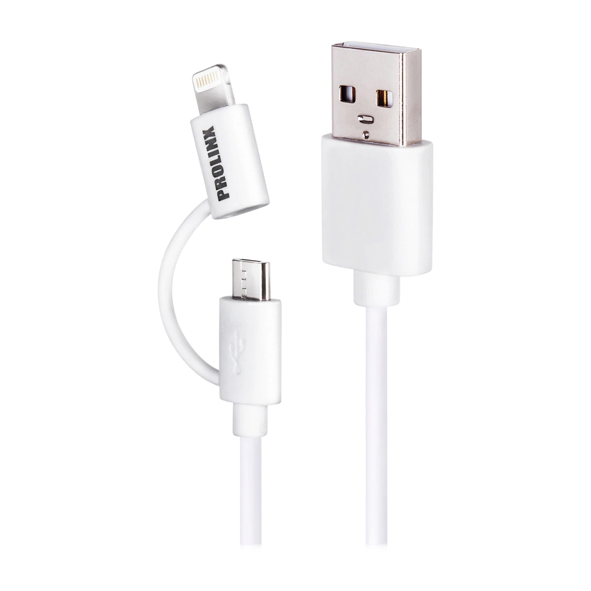 Cable de sincronización y carga Prolinx LT-D de USB »A» a micro USB »B»/ligthning de 1 metro