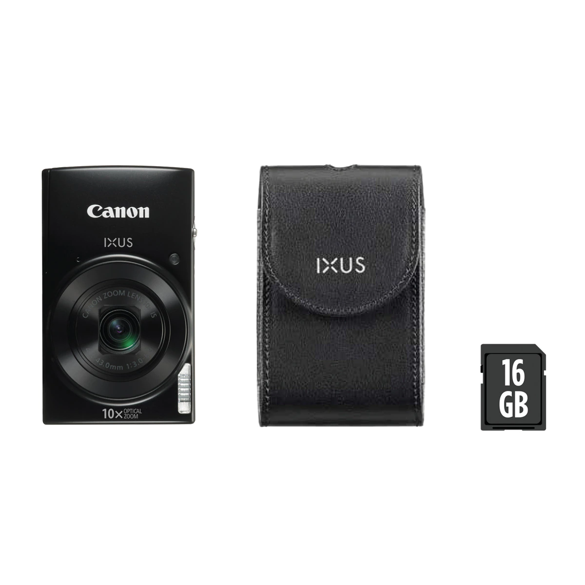 Cámara compacta Canon IXUS 190 Negra + funda y tarjeta SD 16GB
