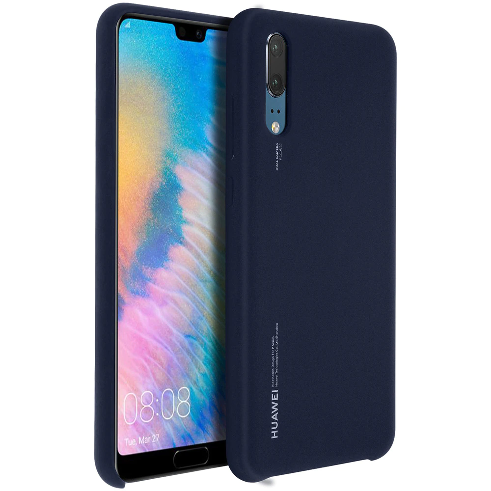 Carcasa Huawei P20 Soft Touch semirrígida Oficial Huawei – Azul oscuro