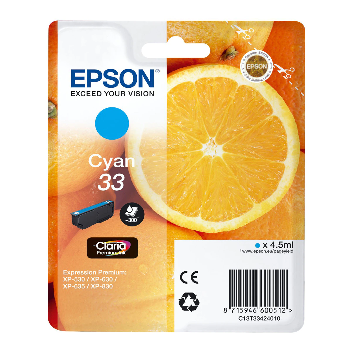 Cartucho original Epson Claria 33 Cian