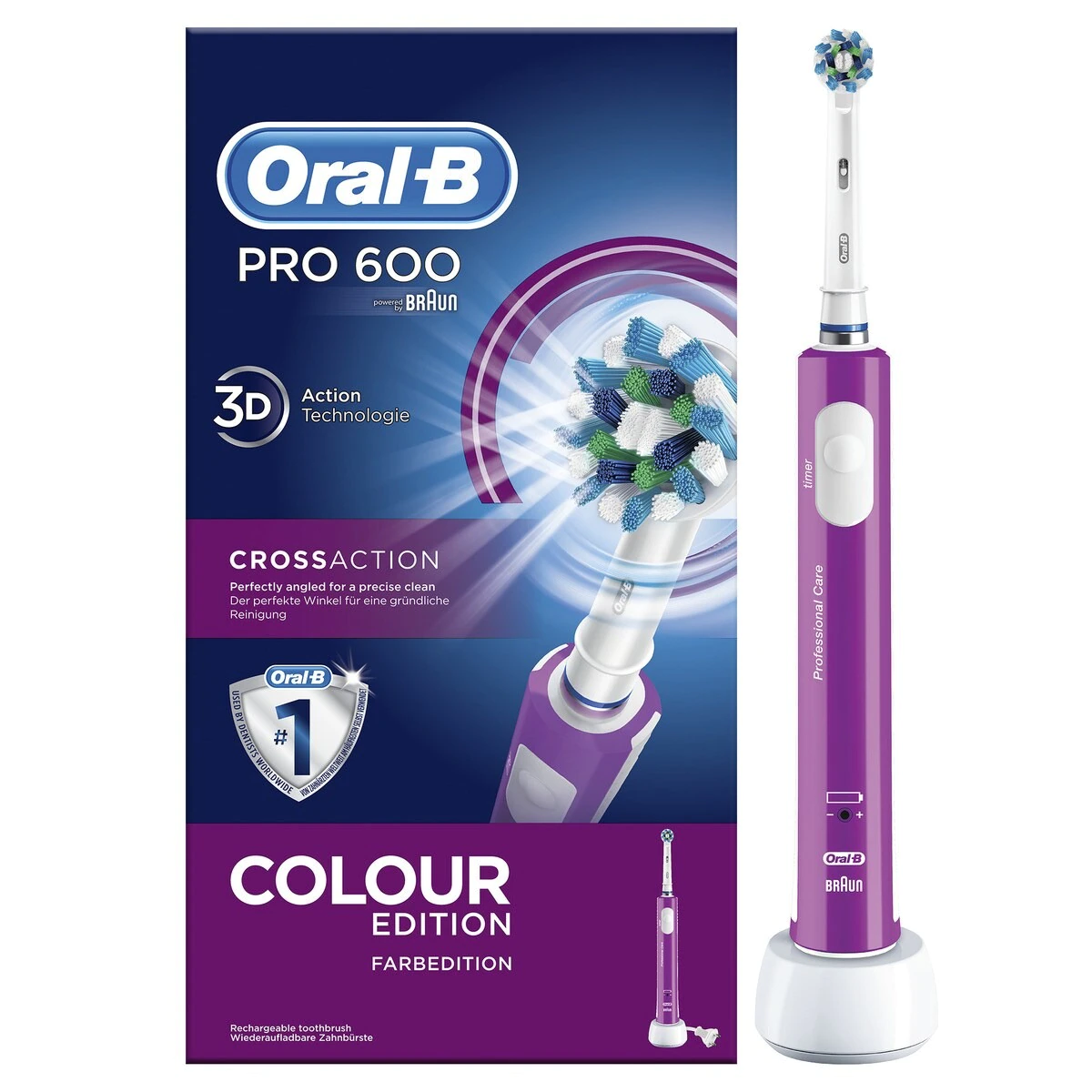 Cepillo de dientes eléctrico Braun Oral-B PRO 600 con cabezal CrossAction