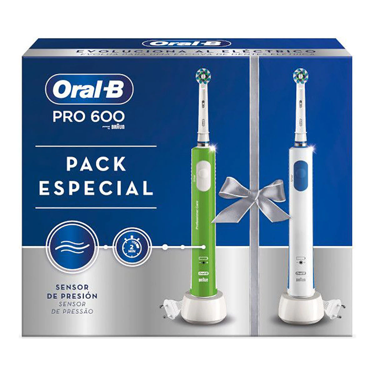 Cepillo eléctrico recargable Braun Oral-B PRO600 Duplo con sensor de presión