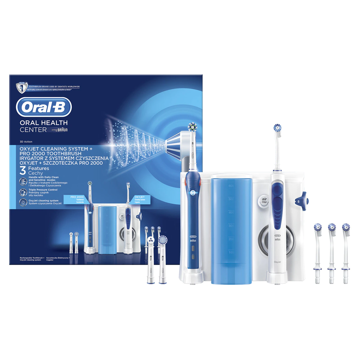 Estación de cuidado bucal Oral-B PRO 2000 + Oxyjet Irrigador
