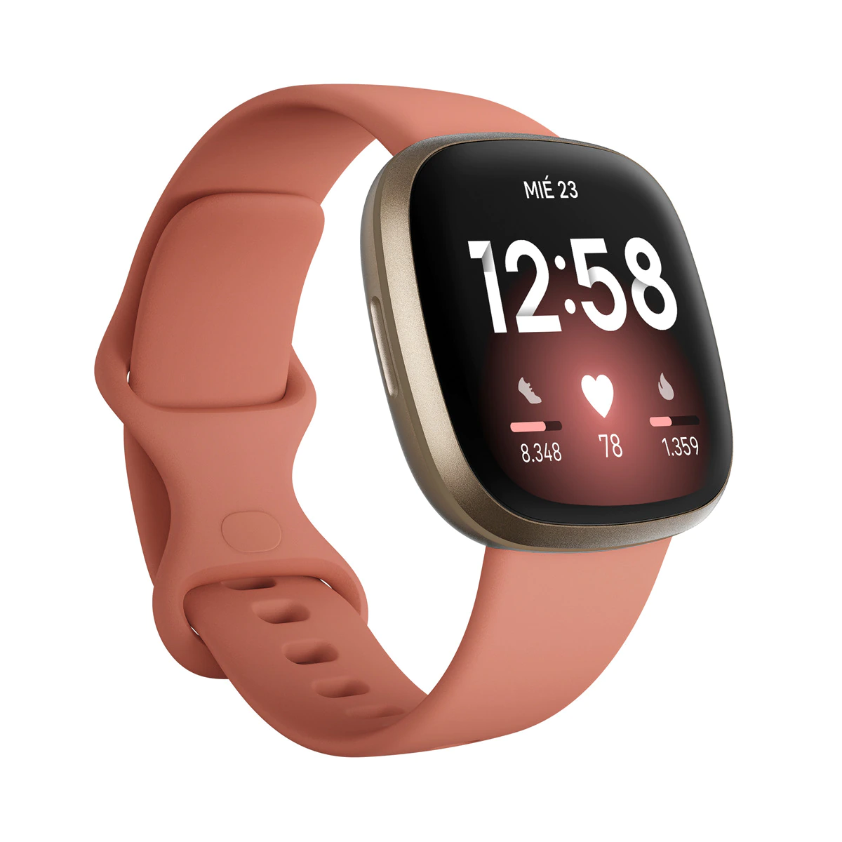 Fitbit Versa 3 Aluminio Dorado/ Rosa Smartwatch de salud y forma física