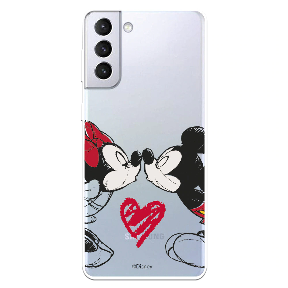 Funda para Samsung Galaxy S21 Plus Oficial de Clásicos Disney Mickey y Minnie Beso