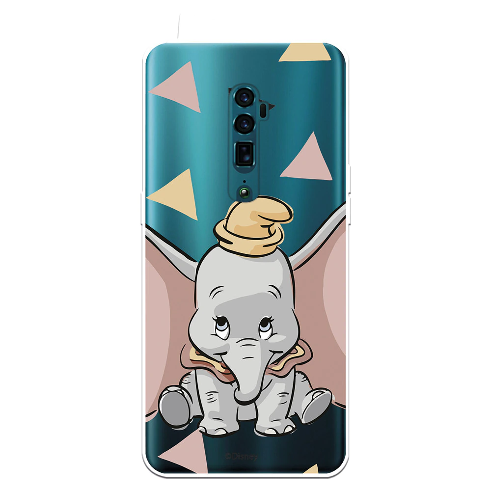 Funda para Oppo Reno 10 X Zoom Oficial de Dumbo Dumbo Silueta Transparente. Carcasa para Oppo de silicona flexible con Licencia Oficial de Disney.
