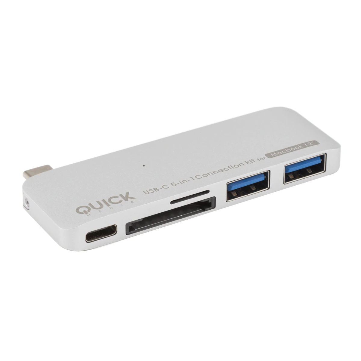 Kit 5 en 1 Quickmedia Adaptador USB Type C con función de carga