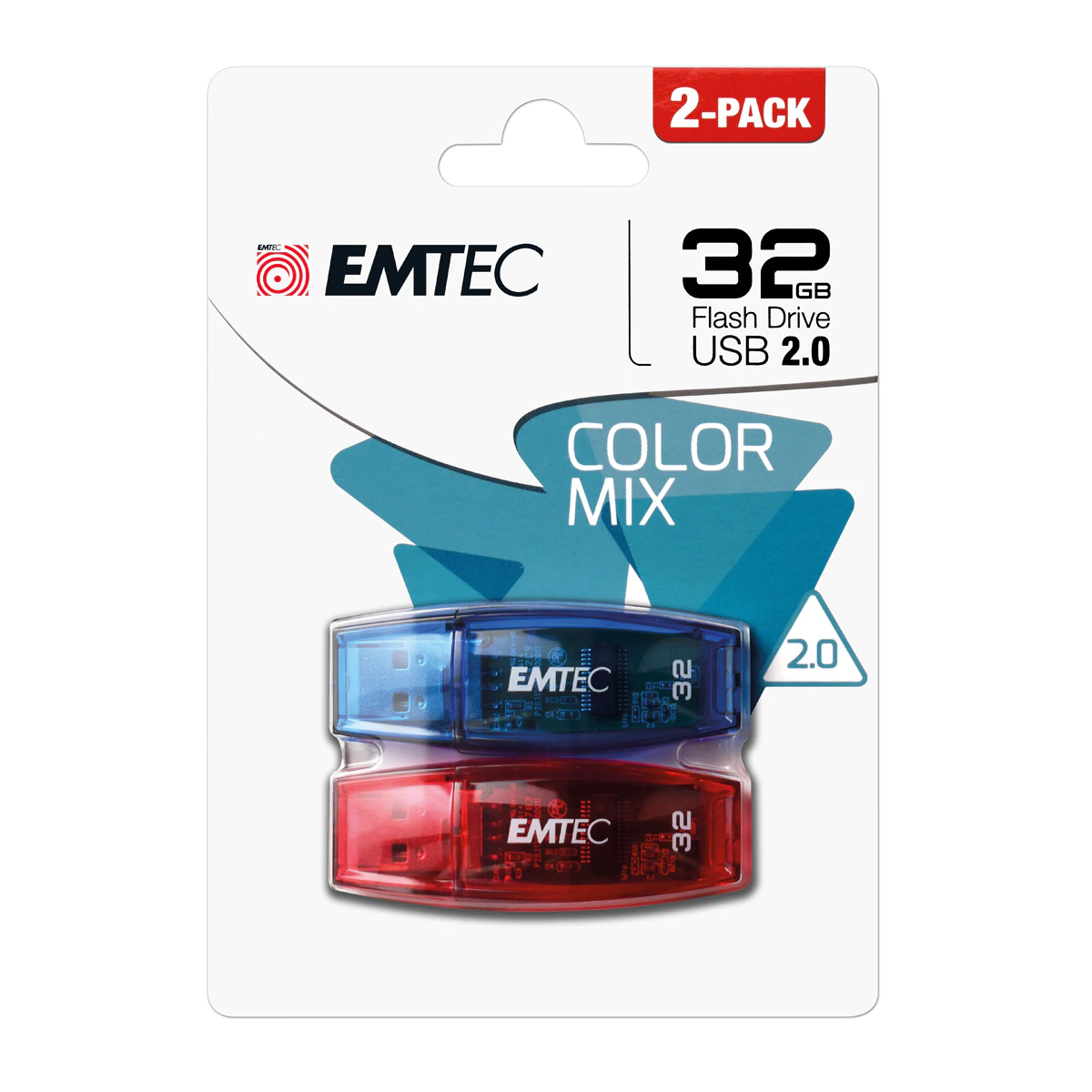 Pack 2 Pendrives Emtec C410 ColorMix USB 2.0 32 GB