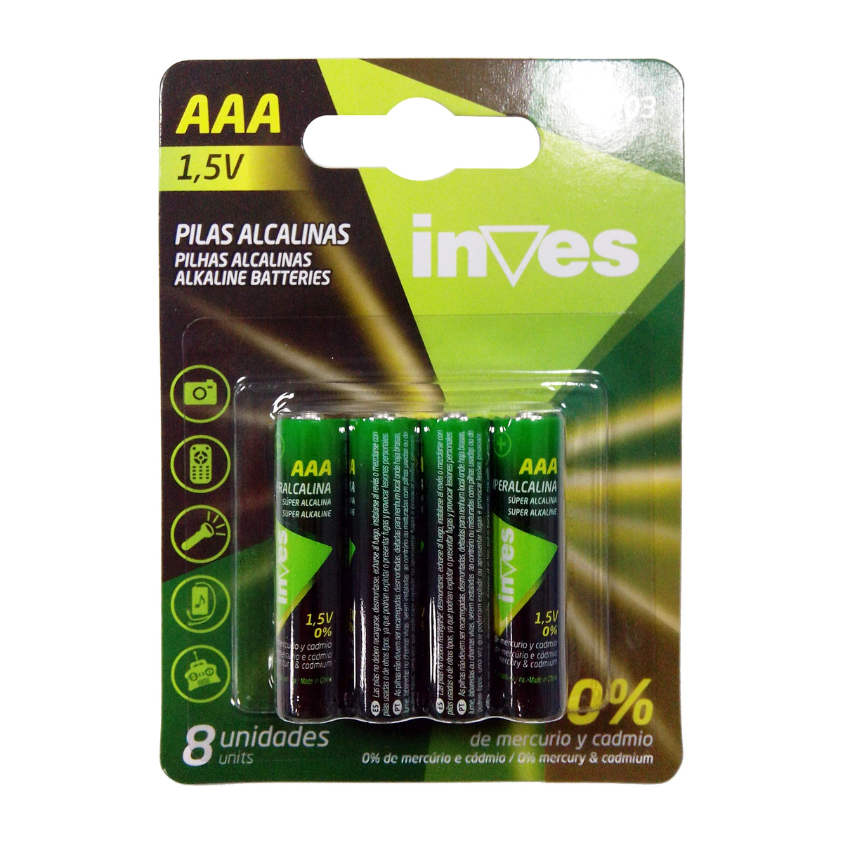 Pack de Pilas Inves LR03 AAA (8 unidades)