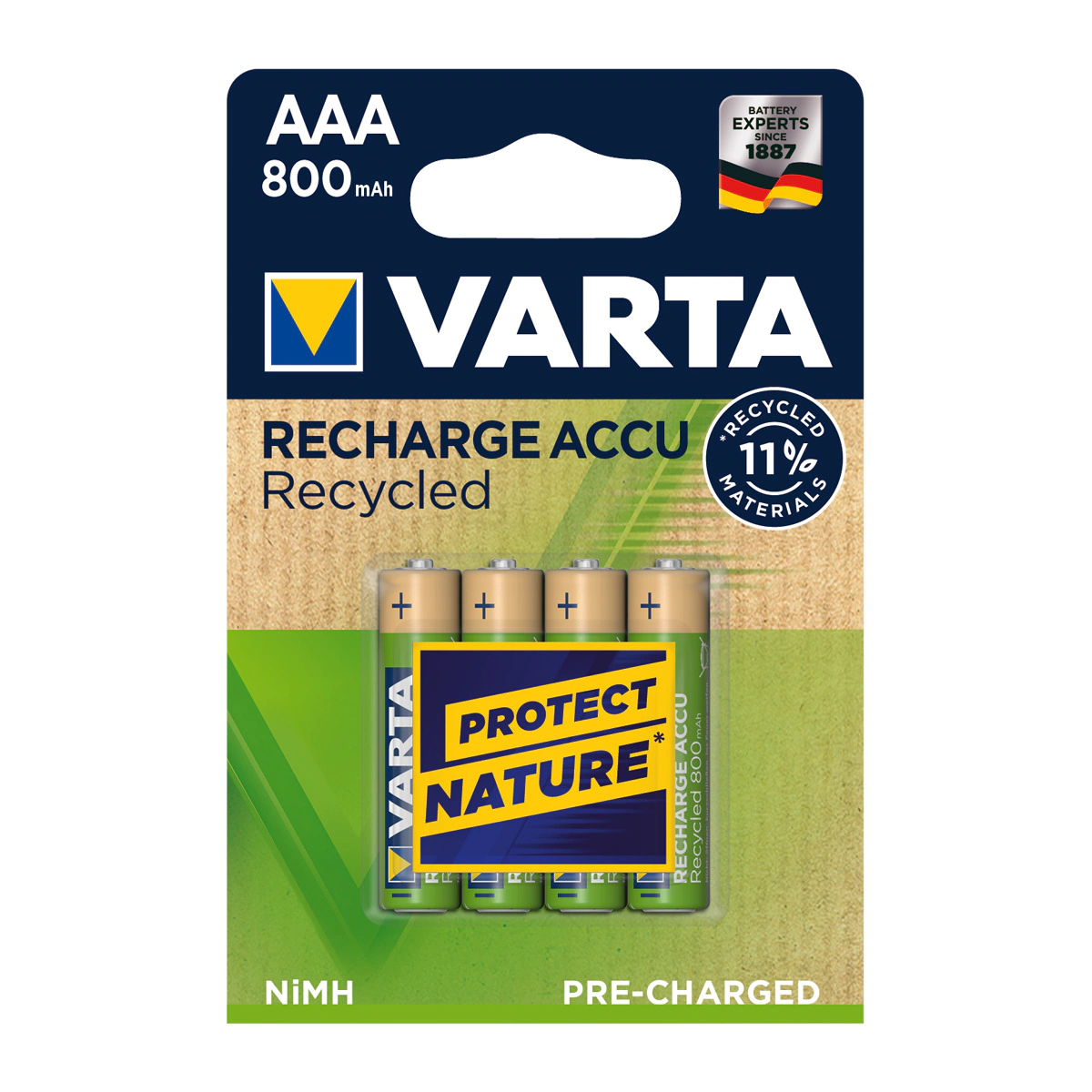Pack de Pilas Varta Recargable Recycled AAA (4 unidades)