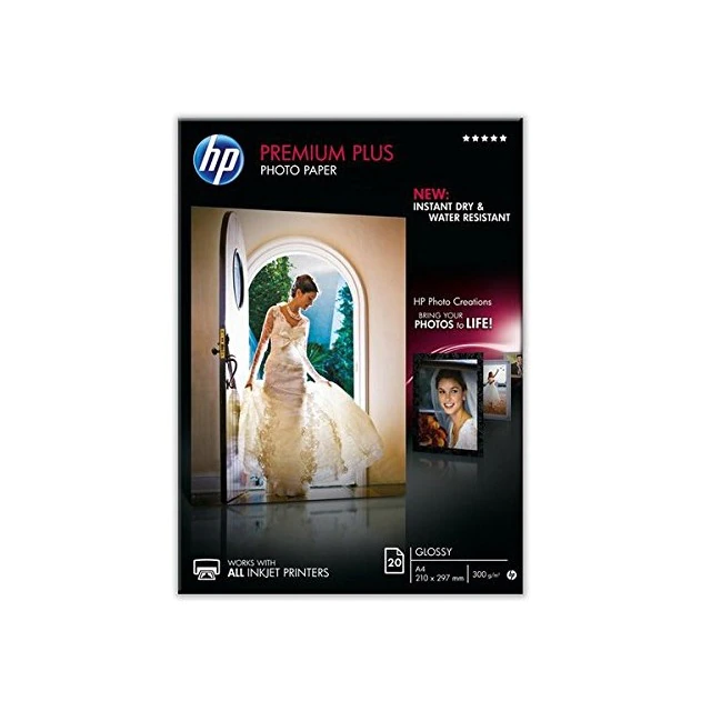 Papel Fotográfico HP Satinado Premium Plus A4 300 g 20 hojas