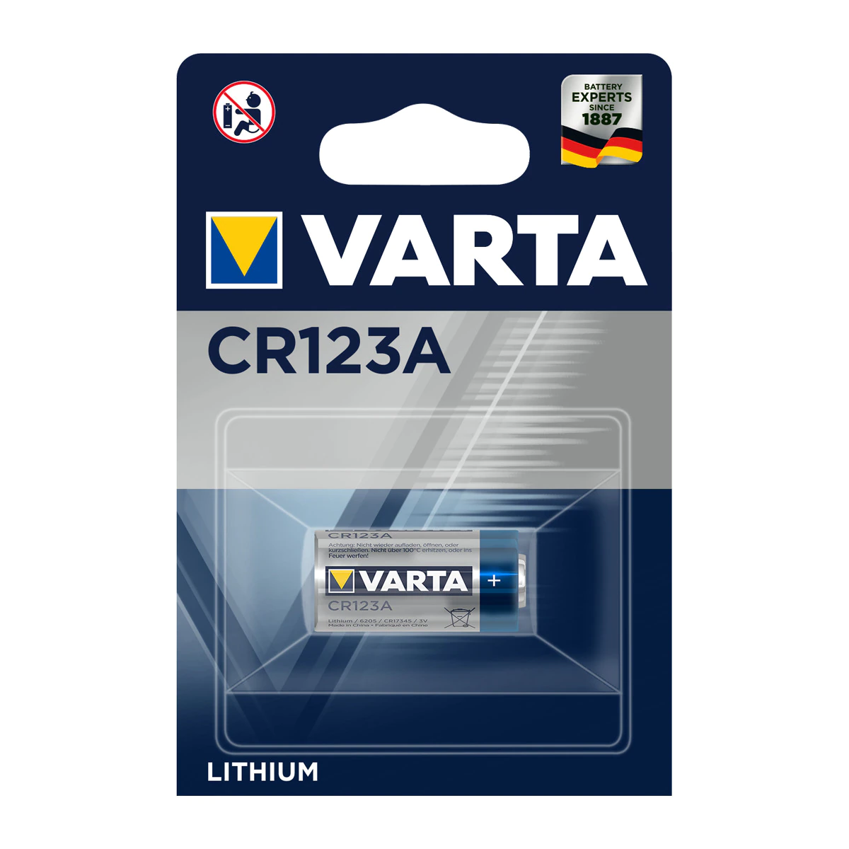 Pila de litio Varta CR123A 3V