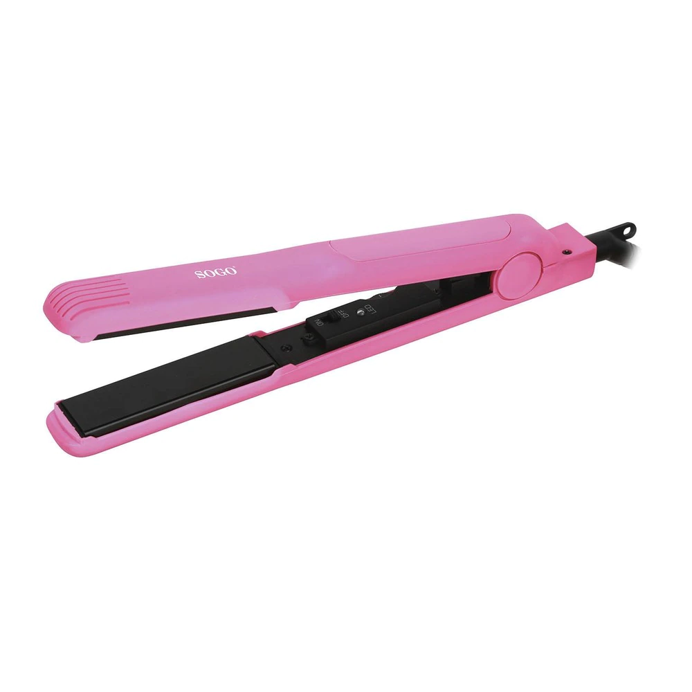 Plancha de pelo Sogo PPE-SS-3840-P de cerámica y tourmaline en rosa