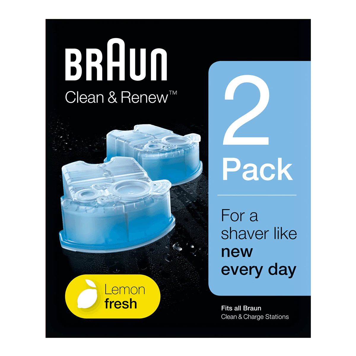 Recambio Cartucho de limpieza de afeitadora Braun CCR-2 para Centro Clean & Charge