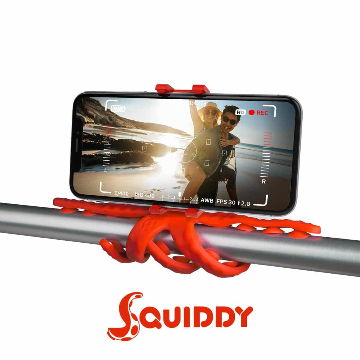 Soporte universal Celly flexible para smartphone y camaras hasta 6,2″ rojo