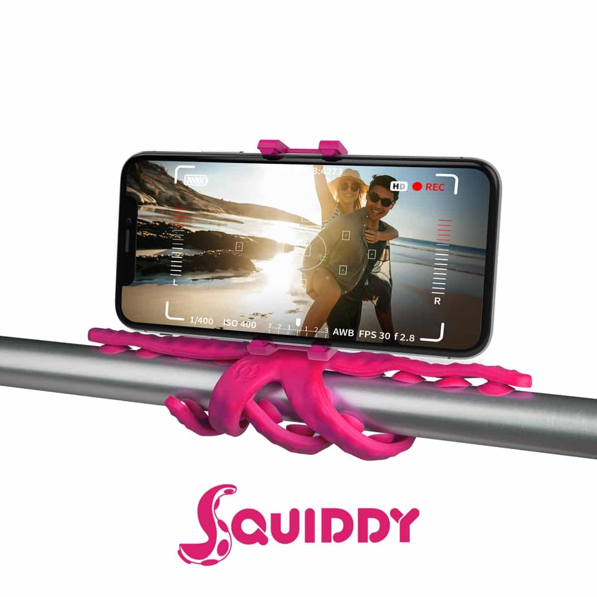 Soporte universal Celly flexible para smartphone y camaras hasta 6,2″ rosa