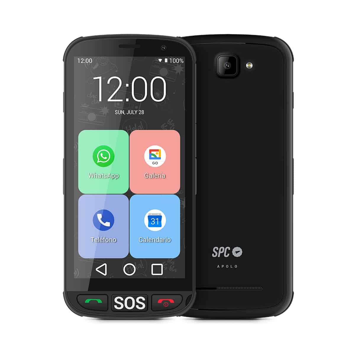 SPC Apolo Smartphone Senior 1 GB + 16 GB negro móvil libre
