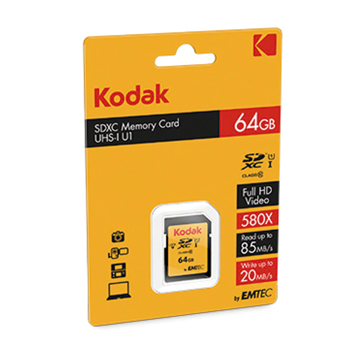Tarjeta de memoria Kodak SDHC de 64 GB Clase 10 U1
