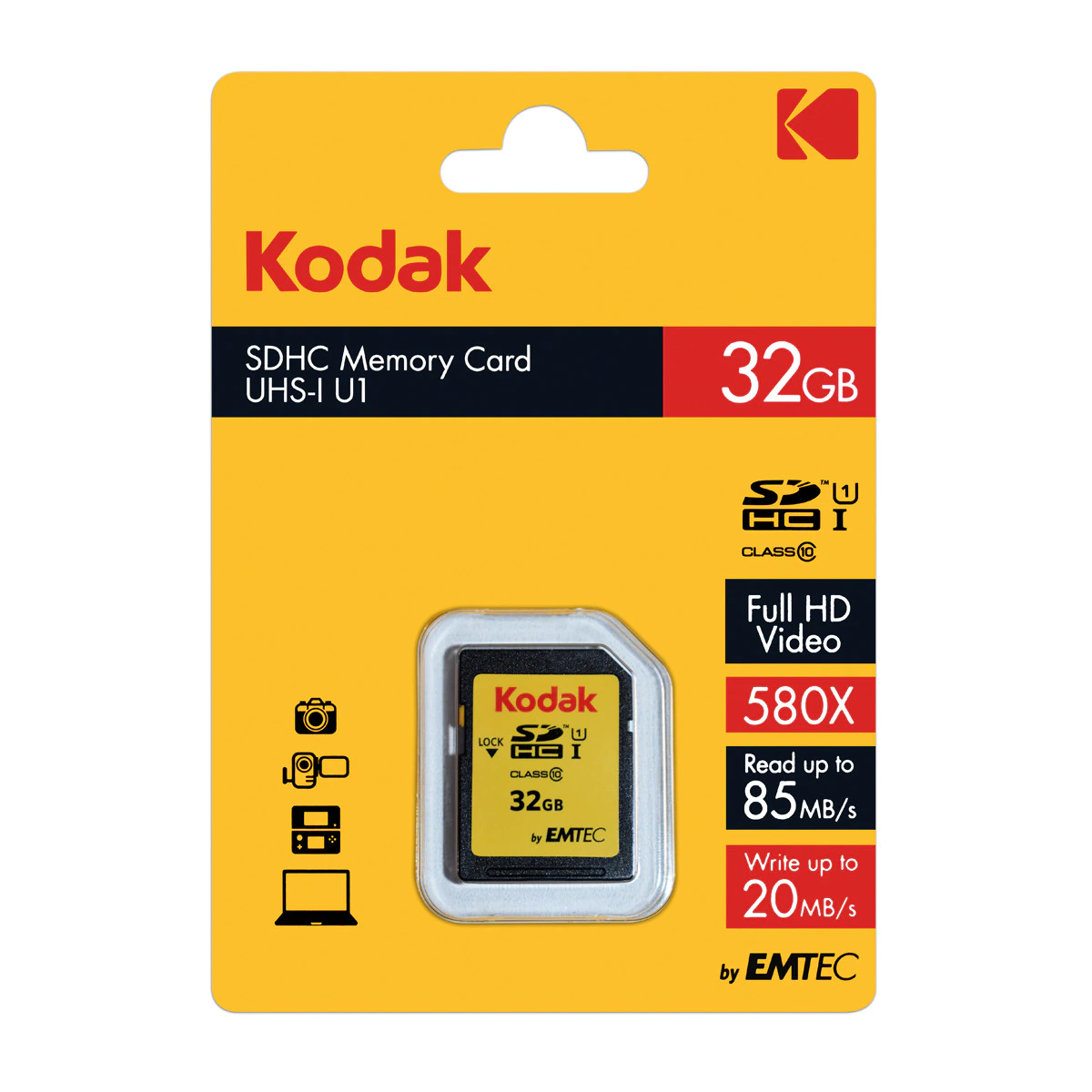 Tarjeta de memoria Kodak SDHC de 32 GB Clase 10 U1