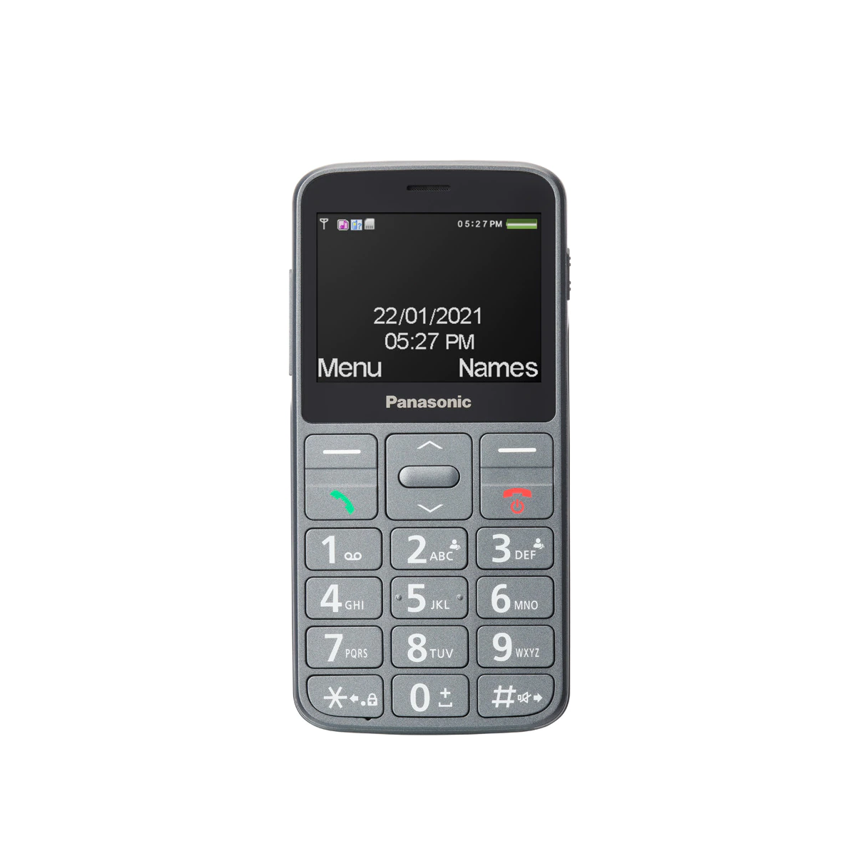 Teléfono móvil senior Panasonic KX-TU160 de fácil uso plata